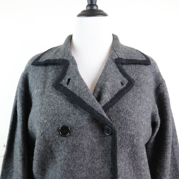 Vintage Herman Geist Size M Boiled Wool Jacket Gray Black - Picture 9 of 11